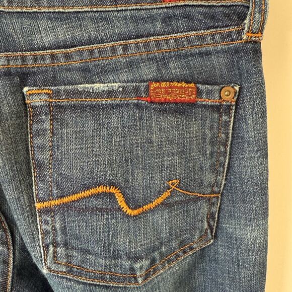 7 For All Mankind Sz. 26 Blue Boot Cut Jeans Y2K Indie Sleeze Denim 90's - Picture 4 of 6